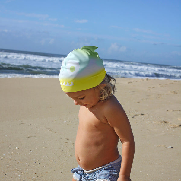 Shaped Swimming Cap Shark Tribe Khaki Ombre
