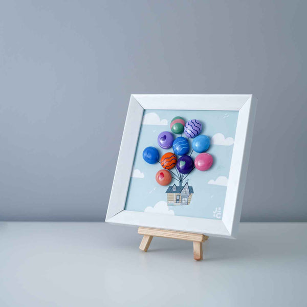 Flying Balloons Pebble Art Frame