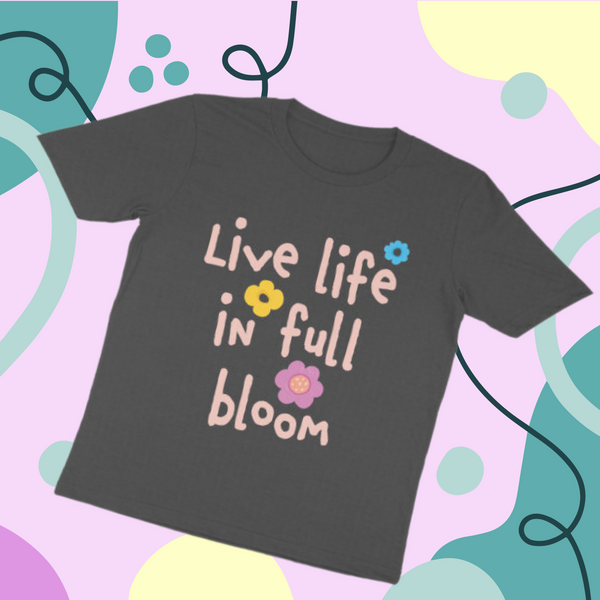 Full Bloom T-shirt Charcoal Grey
